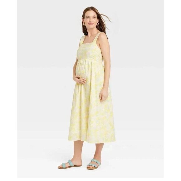 The Nines by HATCH Maternity Sundress Womens XXL Floral Yellow - Picture 1 of 11